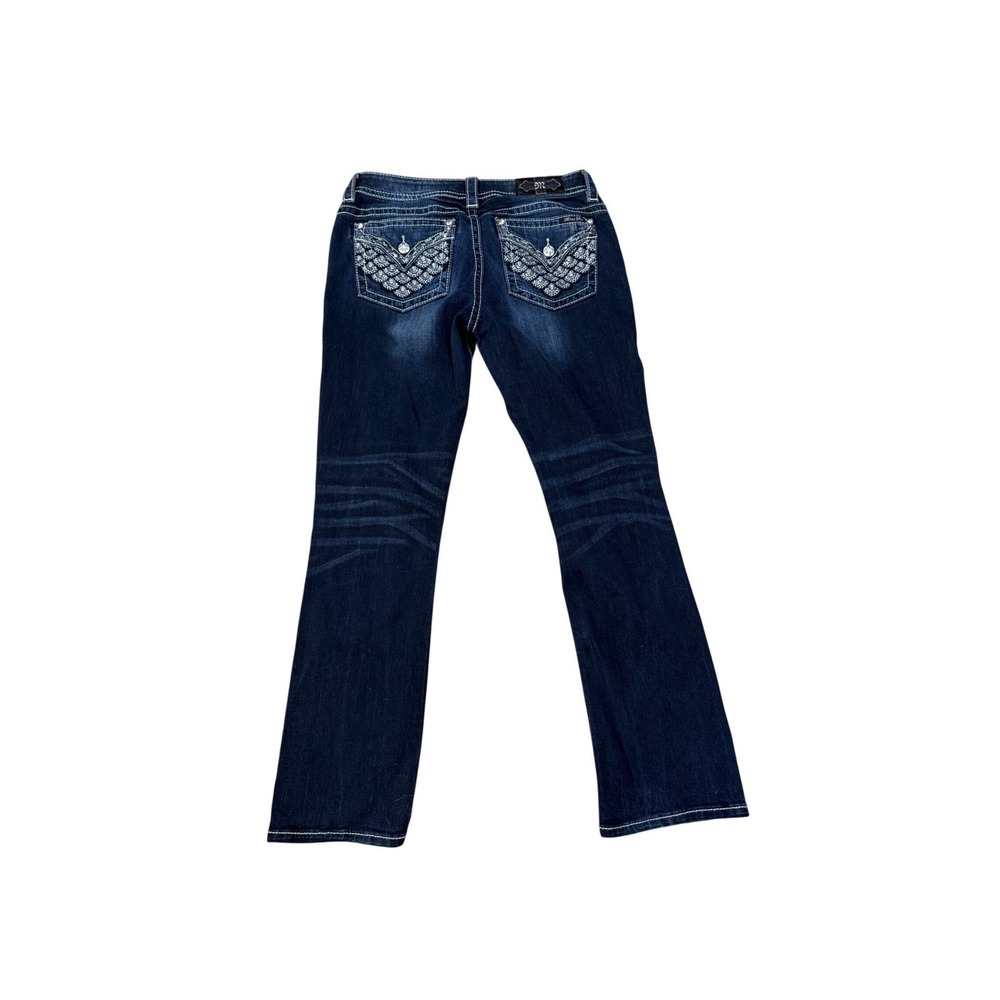 Miss Me Signature Slim Boot Jeans Dark Wash Embroidered JP7726SBV Size 31 x 32
